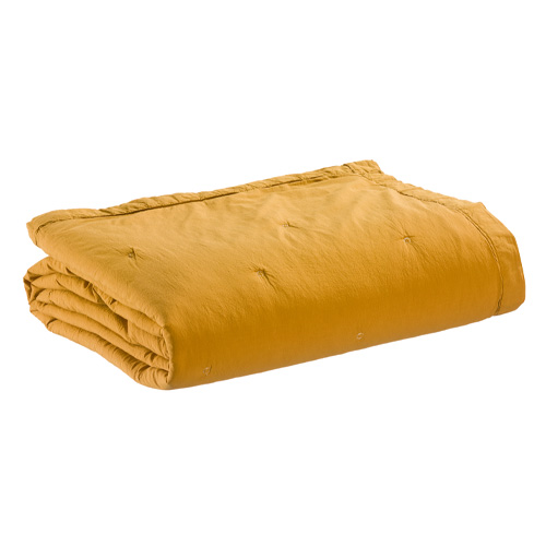 Jeté de lit en coton Jaune 260 x 260 cm - Tika