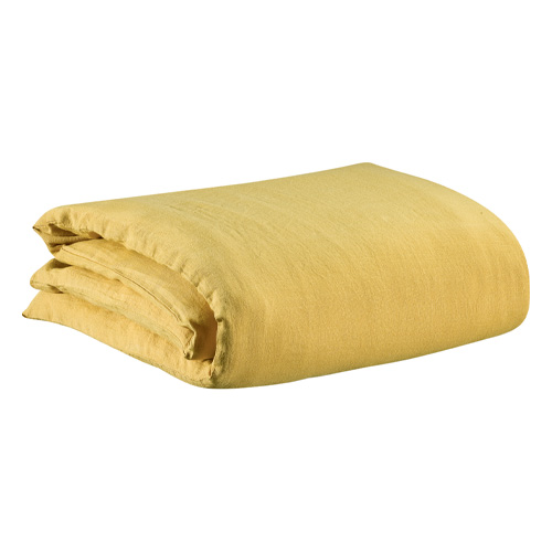 Housse de couette en lin Jaune 240 x 220 cm - Zeff