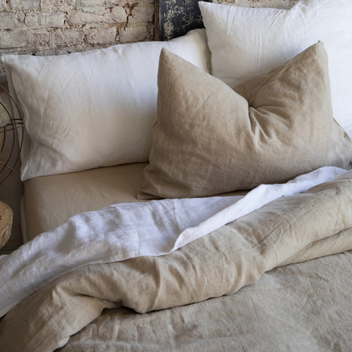 Housse de couette en lin Blanc 240 x 220 cm - Zeff