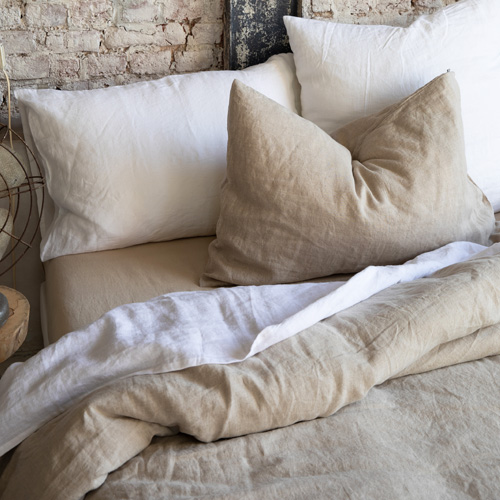Housse de couette en lin Naturel 260 x 240 cm - Zeff