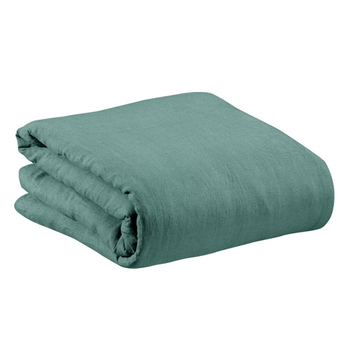 Housse de couette en lin bleu 260 x 240 cm - Zeff
