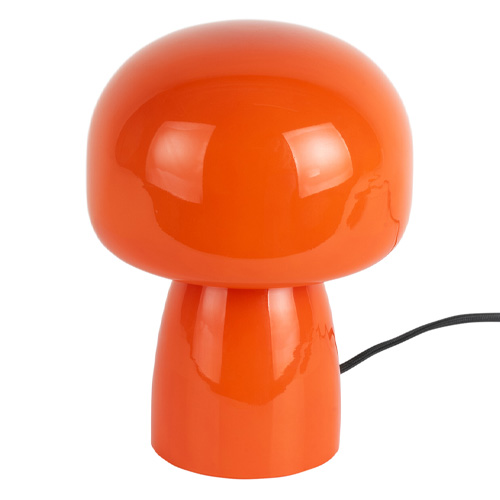 Lampe à poser champignon en verre orange vif - Fervor
