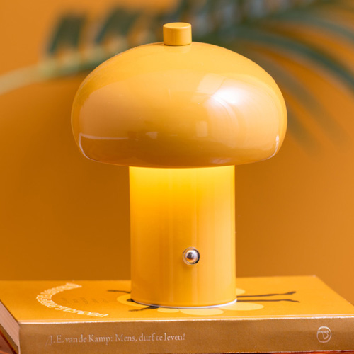 Lampe de table champignon LED jaune - Retro Seta