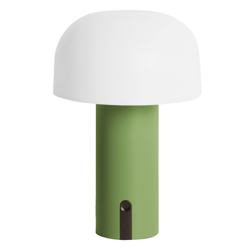 Lampe de table champignon LED en métal vert kaki - Luca