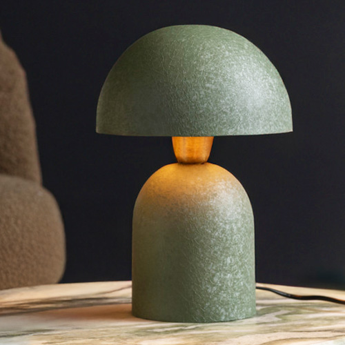 Lampe à poser champignon en métal vert jungle - Boaz