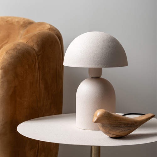 Lampe à poser champignon en métal gris chaud - Boaz