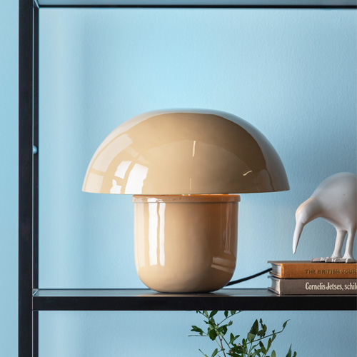 Lampe à poser champignon en métal émaillé brun - Fat Mushroom