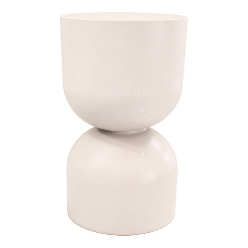 Bout de canapé en résine beige mat Ø24 cm - Ori