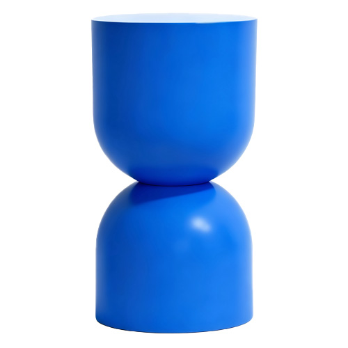 Bout de canape en résine bleu mat Ø25 cm - Ori