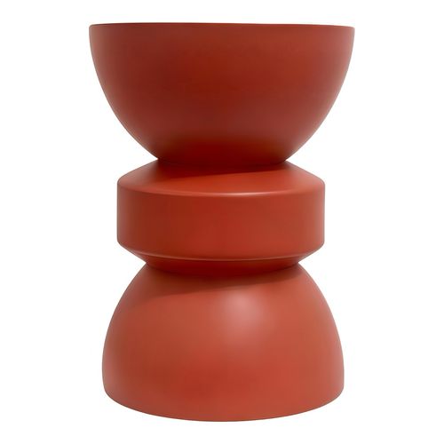 Bout de canapé en résine terracotta mat Ø30 cm - Elin