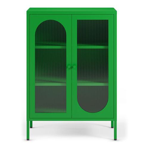 Buffet 2 portes en métal vert électrique 70 cm - Ysia