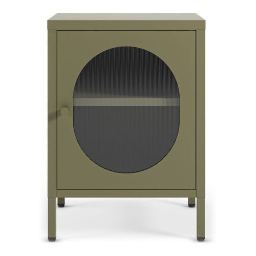 Table de chevet 1 porte en métal vert 40 cm - Ysia