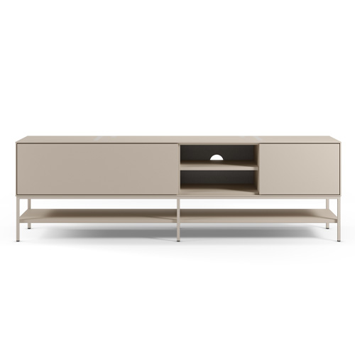 Meuble TV 2 portes 2 niches beige 180 cm - Zara