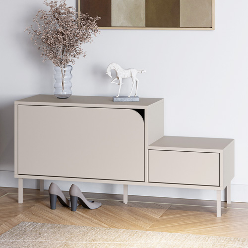 Meuble à chaussures 2 portes beige 120 cm - Jonas