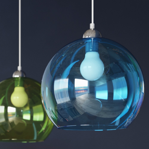 Suspension en verre graphite 30cm - Ball