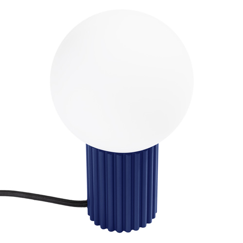Lampe à poser en aluminium cannelé bleu marine - Halo