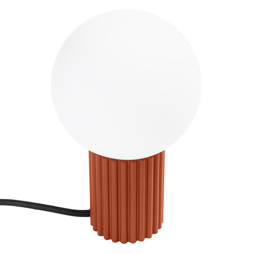 Lampe à poser en aluminium cannelé terracotta - Halo