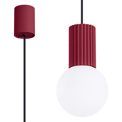 Suspension en aluminium cannelé bordeaux - Halo