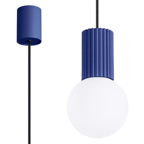 Suspension en aluminium cannelé bleu marine - Halo