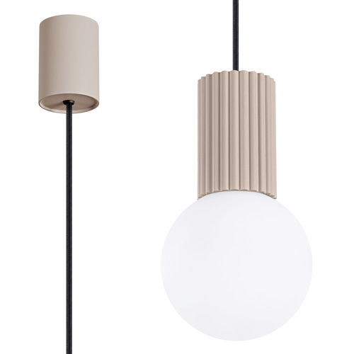 Suspension en aluminium cannelé taupe - Halo