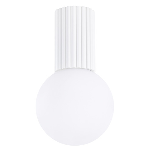 Plafonnier en aluminium cannelé blanc - Halo