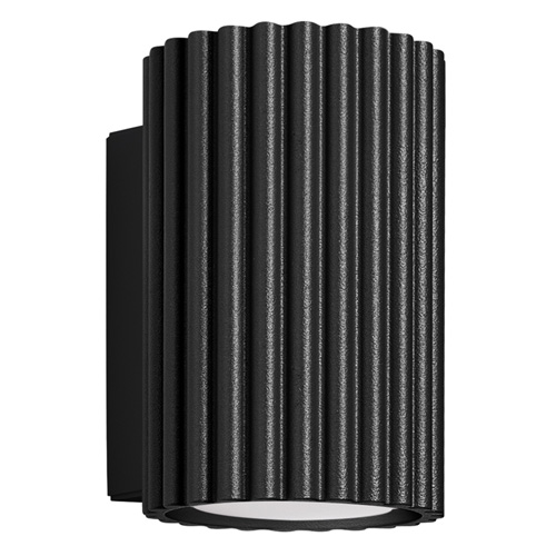 Applique en aluminium cannelé 10 cm noir - Karbon