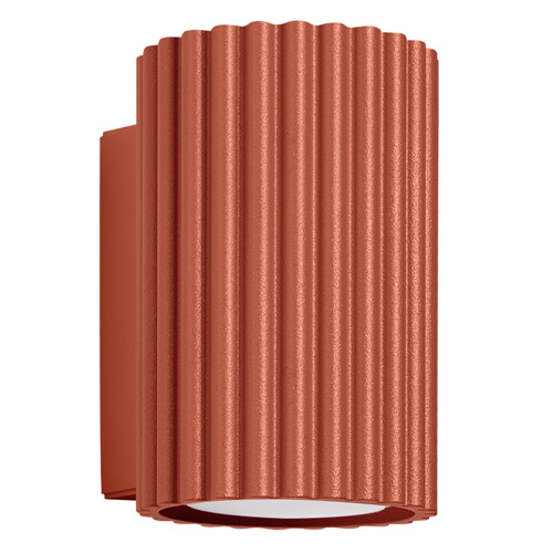Applique en aluminium cannelé 10 cm terracotta - Karbon