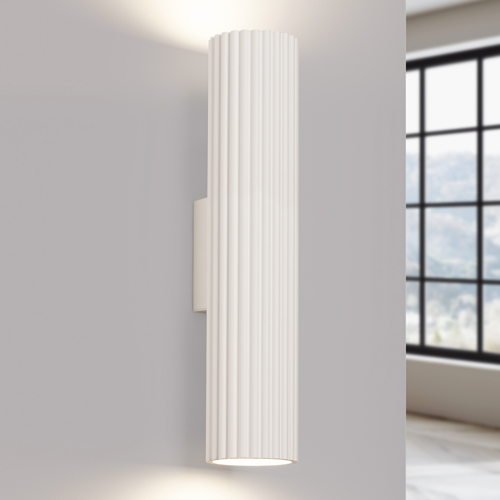 Applique en aluminium cannelé 30 cm beige - Karbon