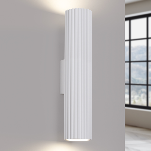 Applique en aluminium cannelé 30 cm blanc - Karbon