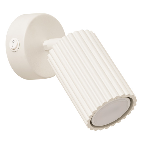 Applique en aluminium cannelé beige avec interrupteur - Karbon