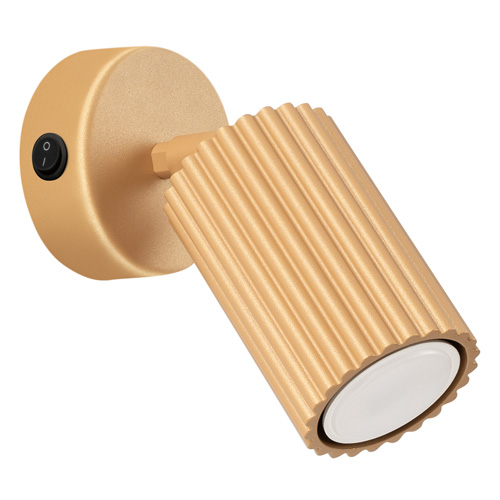 Applique en aluminium cannelé or avec interrupteur - Karbon