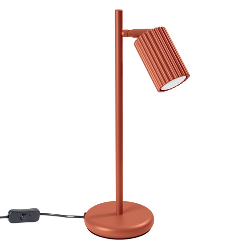 Lampe à poser en aluminium cannelé terracotta - Karbon