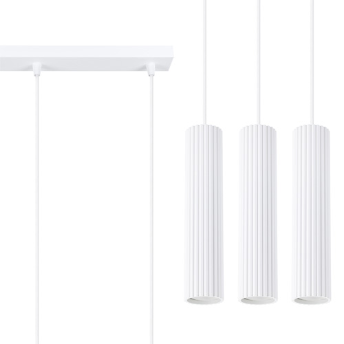 Suspension en aluminium cannelé 3 ampoules - Karbon