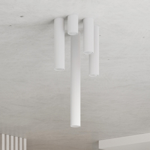 Plafonnier en aluminium cannelé 10 cm blanc - Karbon