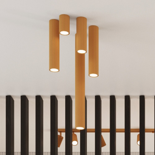 Plafonnier en aluminium cannelé 20 cm or - Karbon