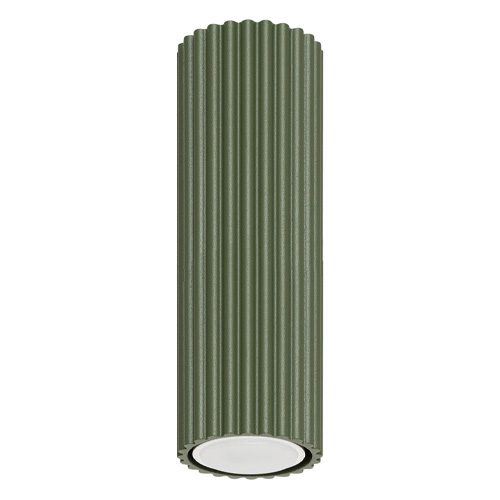 Plafonnier en aluminium cannelé 20 cm vert olive - Karbon