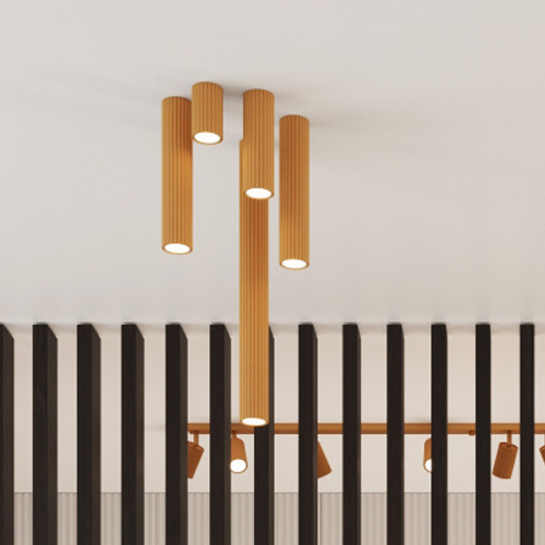 Plafonnier en aluminium cannelé 30 cm or - Karbon