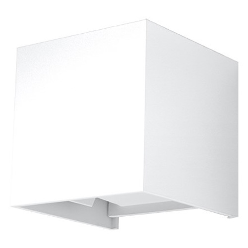 Applique cubique pour l'extérieur en aluminium blanc - Luca