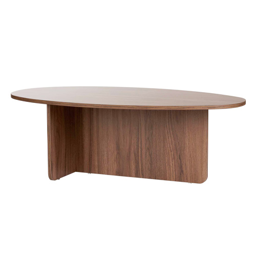 Table basse organique effet Noyer 120 cm - Nira