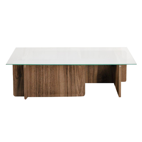 Table basse rectangulaire effet Noyer 105 cm - Naelis