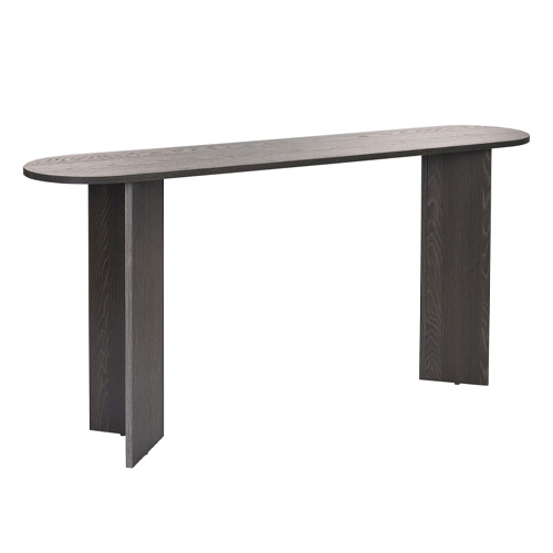 Console ovale effet bois noir 150 cm - Malva
