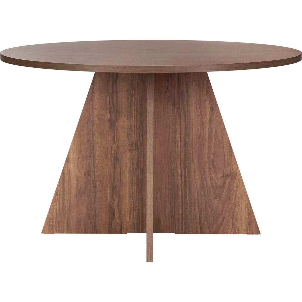 Table à manger ronde effet Noyer 5 à 6 pers. Ø120 cm - Norae