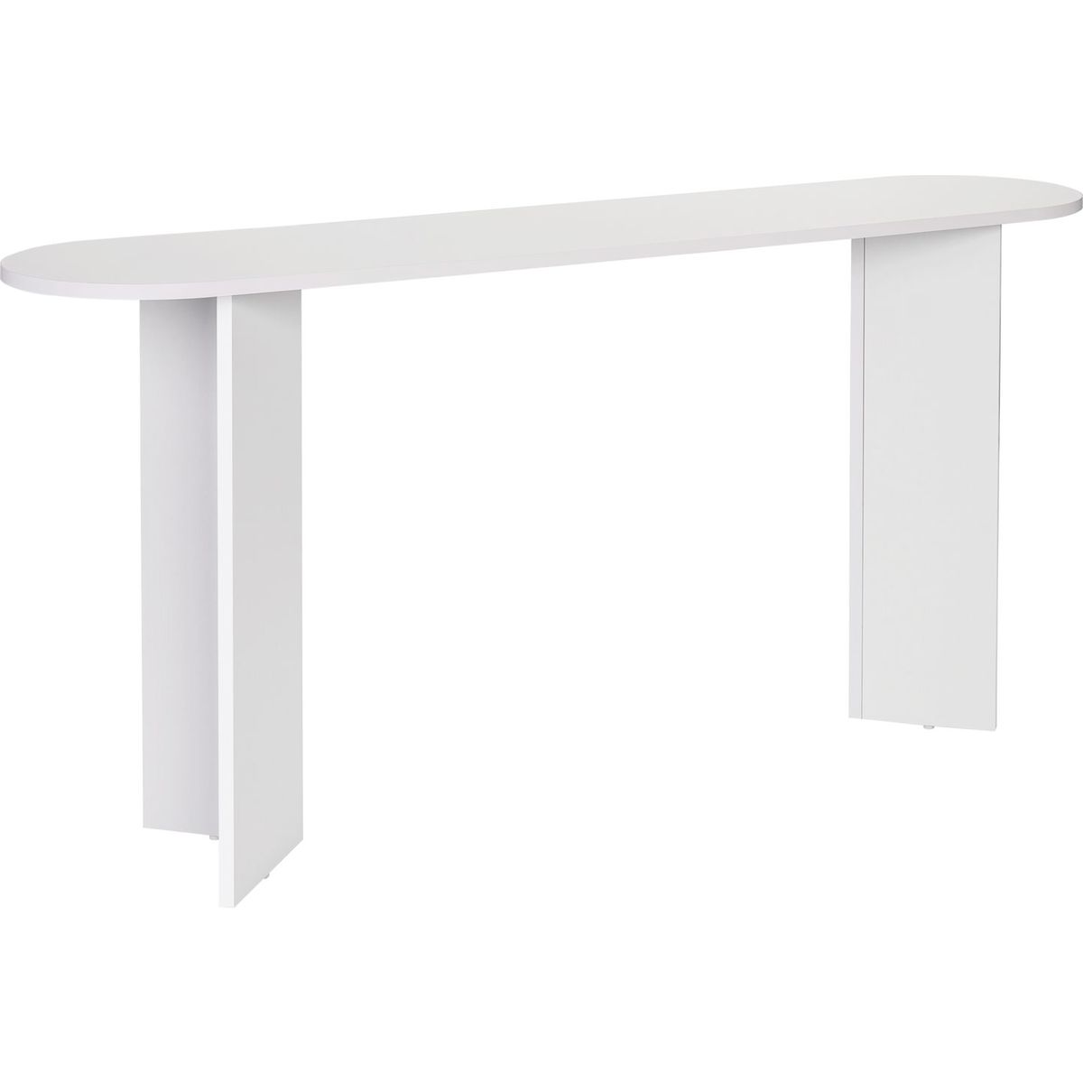 Console ovale effet bois blanc 150 cm - Malva