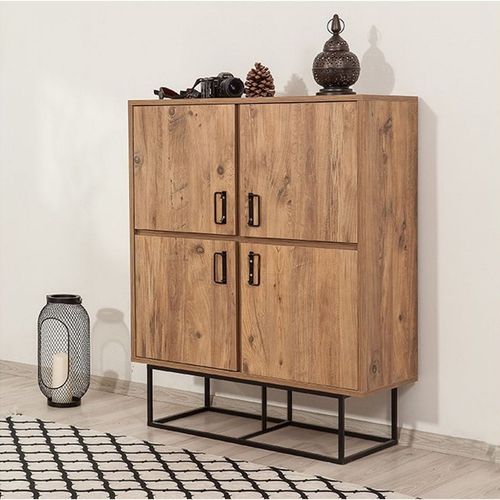 Buffet 4 portes effet bois 93 cm - Leris