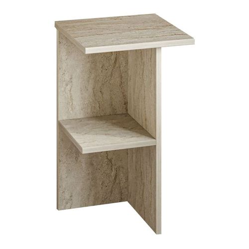 Table de chevet effet travertin 36 cm - Selin