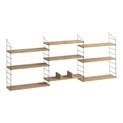 Etagère murale 3 niveaux effet chêne 85 cm - Alera