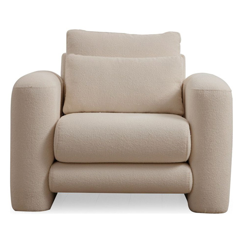 Fauteuil en tissu teddy beige - Amaya