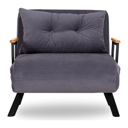 Fauteuil convertible avec dossier réglable en tissu gris - Enea