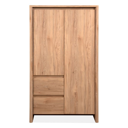 Buffet 2 portes 2 tiroirs effet bois 86 cm - Luis