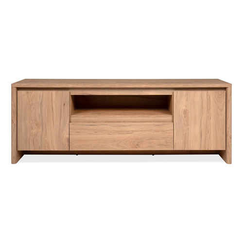 Meuble TV 2 portes 1 tiroir effet bois 163 cm - Luis